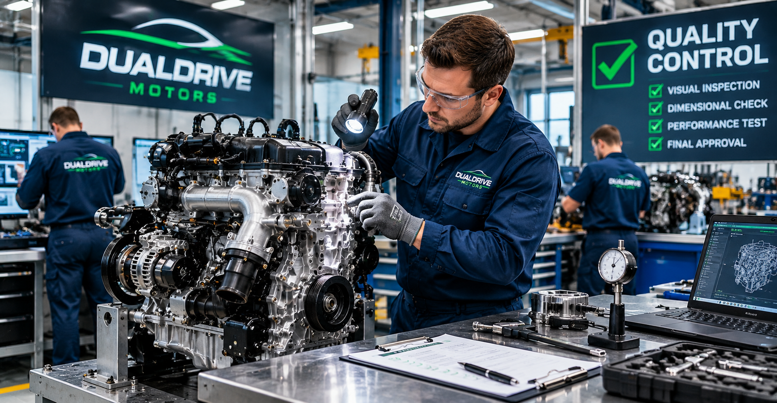 DualDrive Motors quality control engine inspection